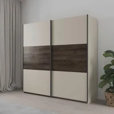 Sajo 218cm 2 Door Sliding Wardrobe - Champagne