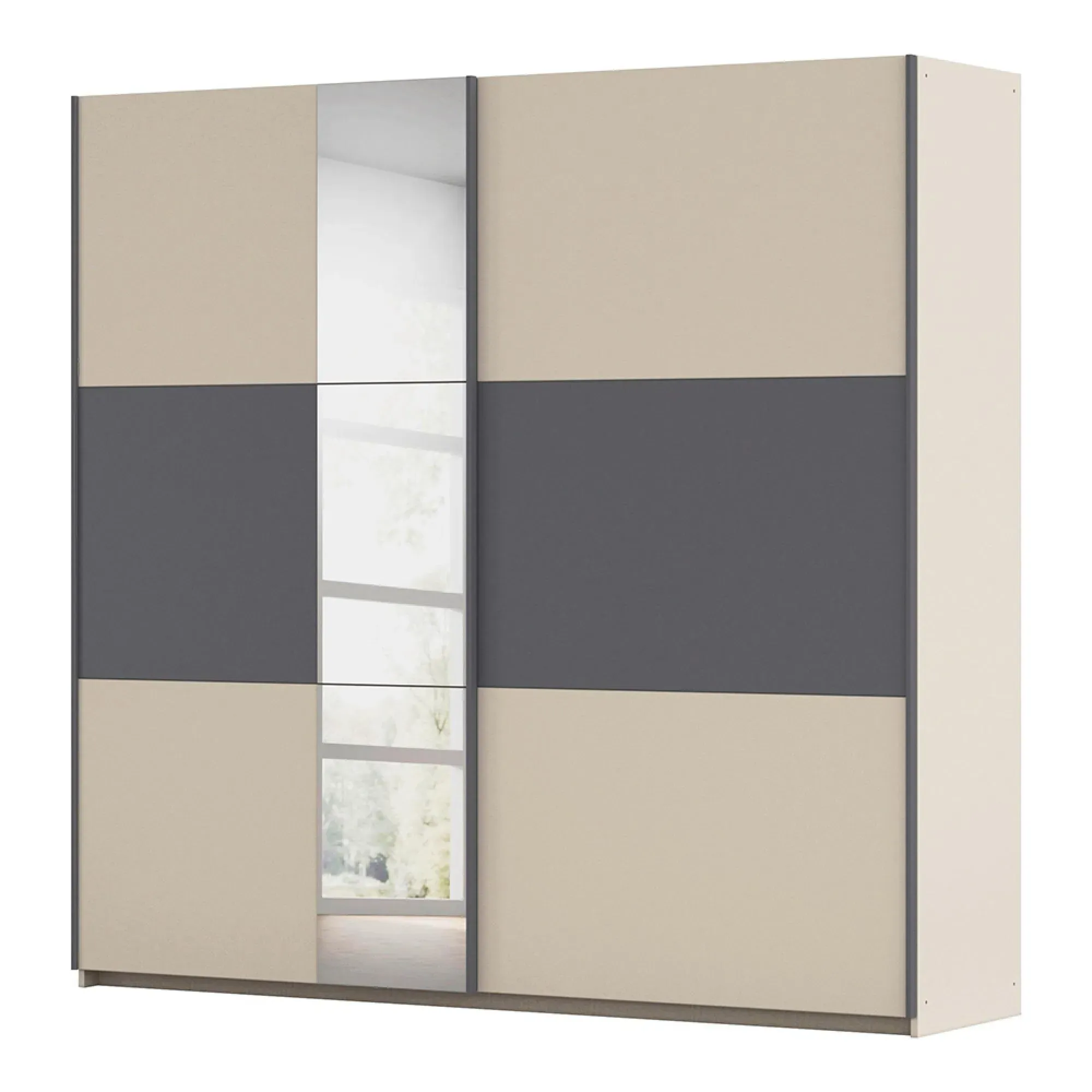 Sajo 218cm 2 Door Sliding Wardrobe with Mirror - Champagne