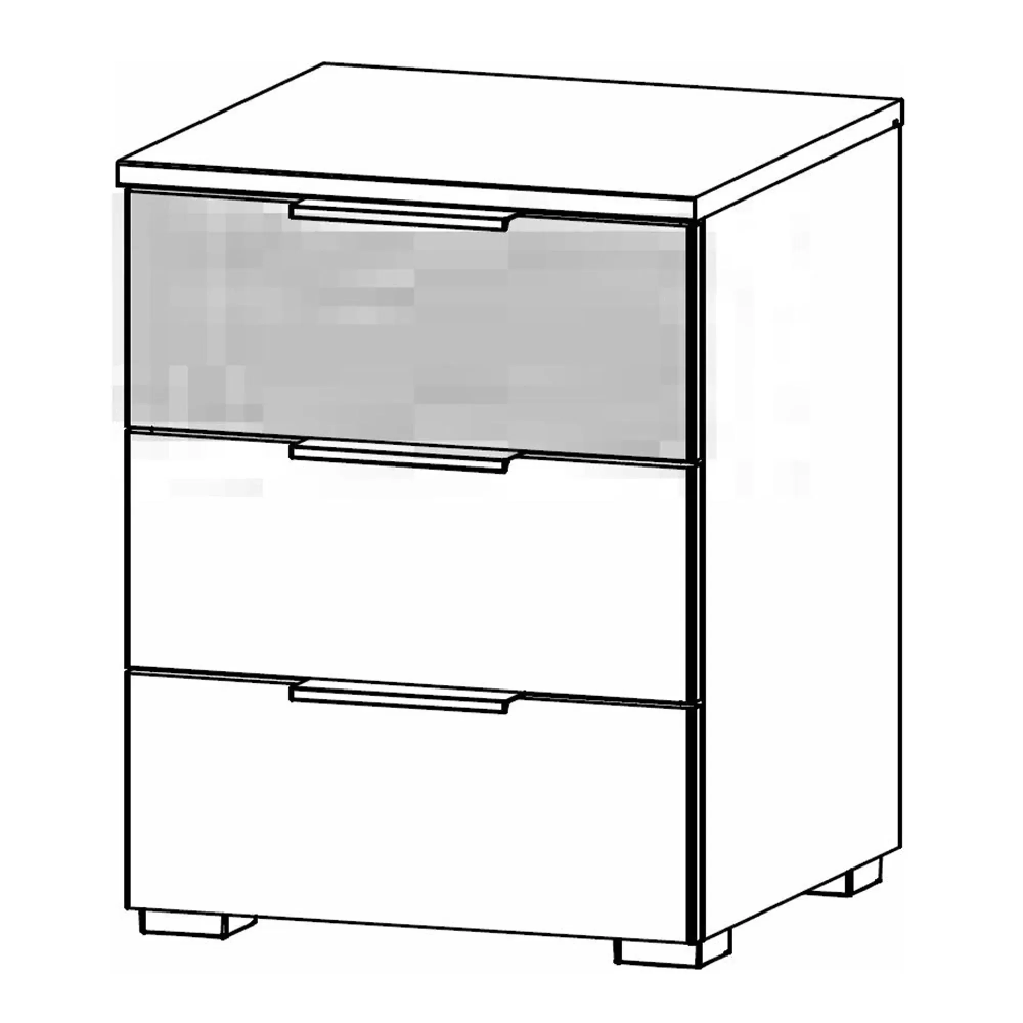 Sajo 3 Drawer Bedside Cabinet - Champagne, Artisan Oak