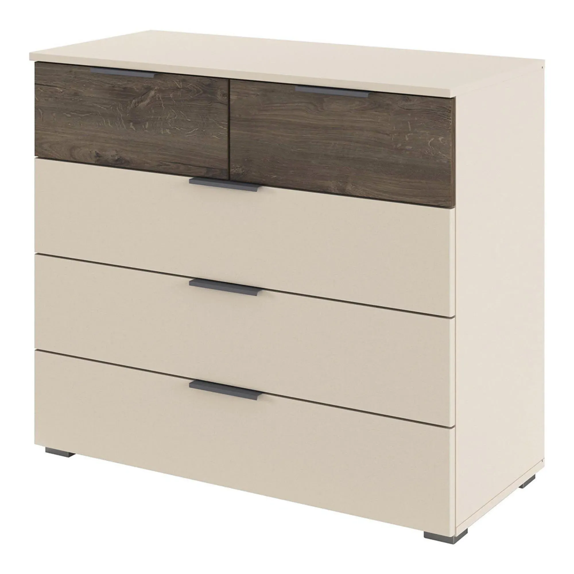 Sajo 3+2 Drawer Chest - Champagne, Atlantic Dark Oak