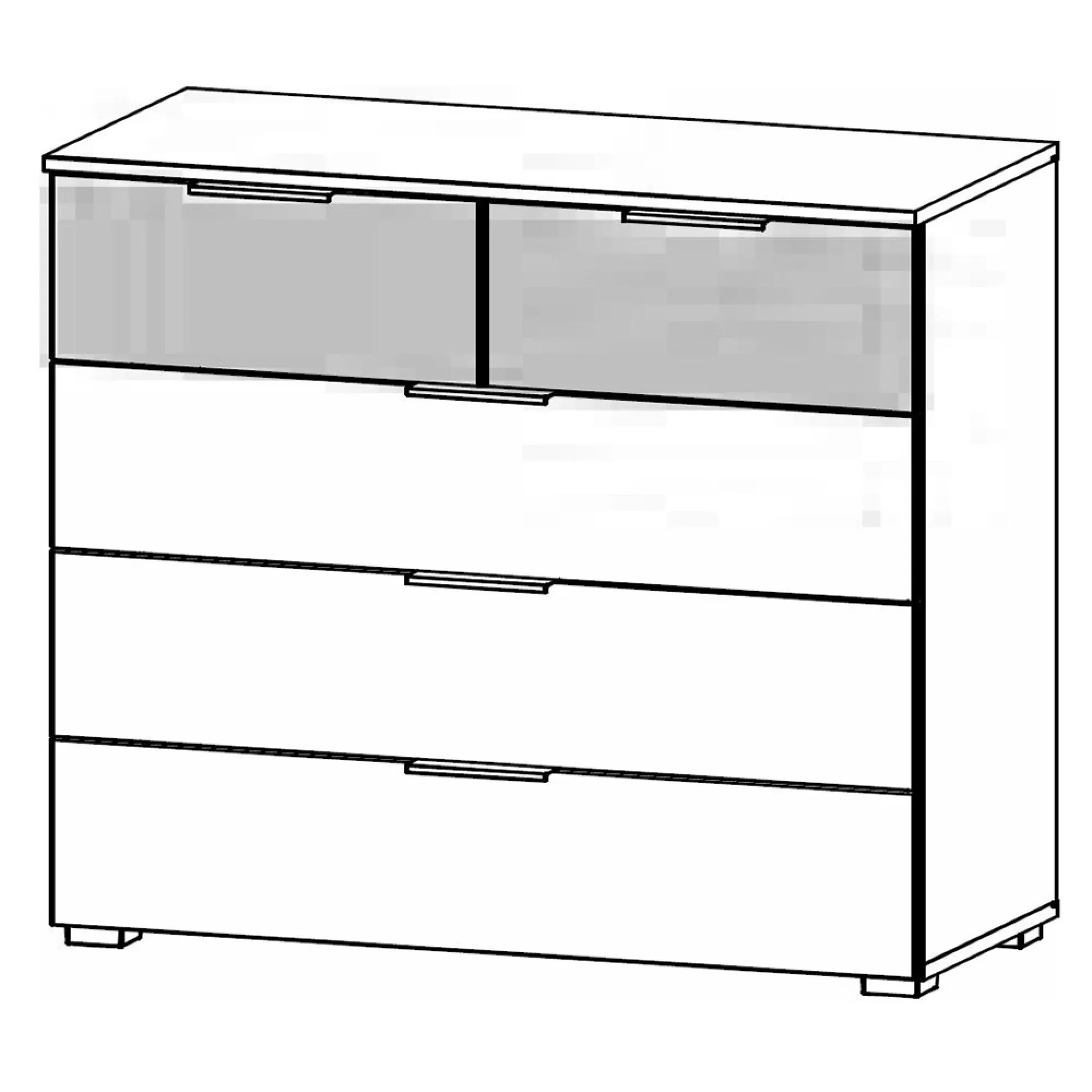 Sajo 3+2 Drawer Chest - Champagne, Atlantic Dark Oak