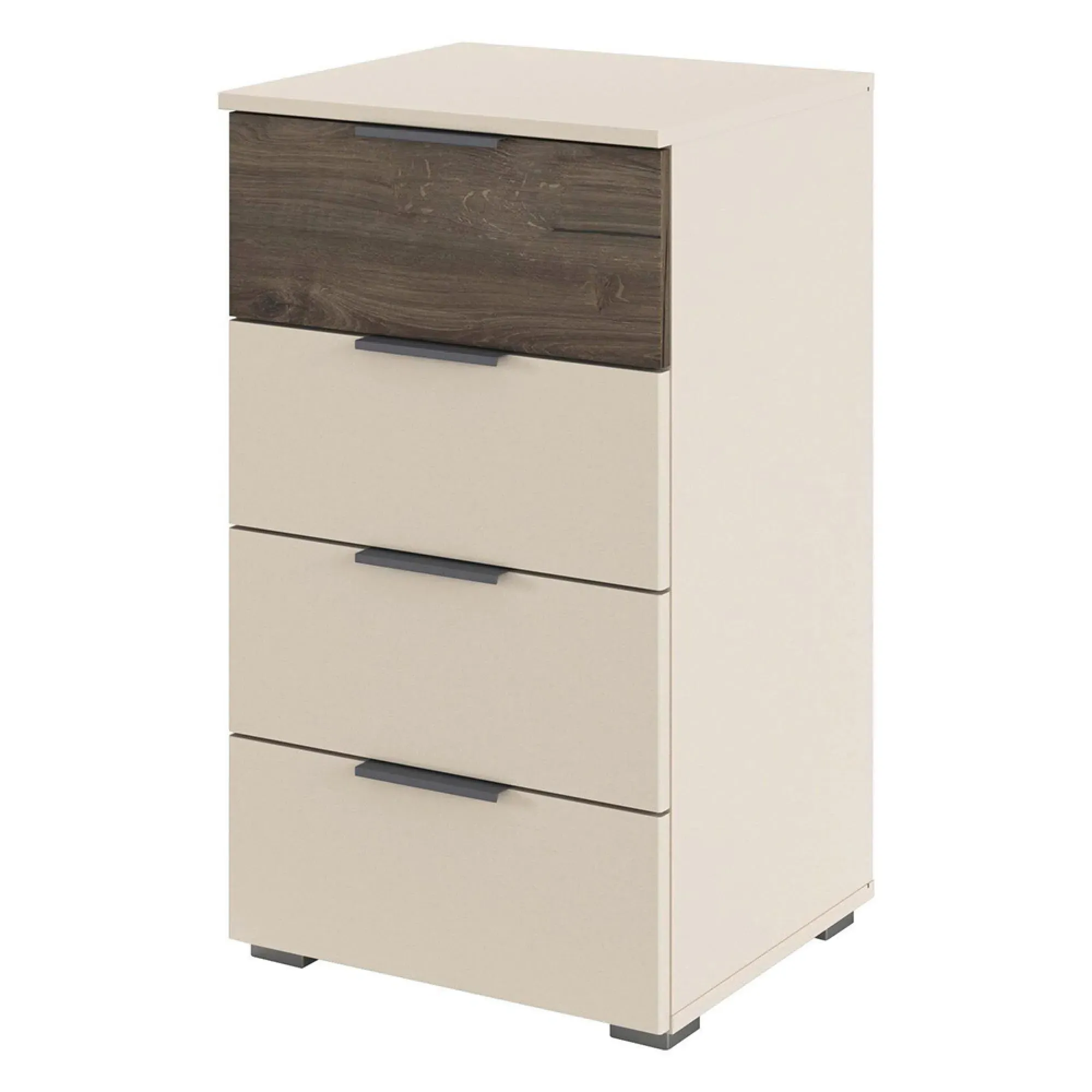 Sajo 4 Drawer Chest - Champagne, Atlantic Dark Oak