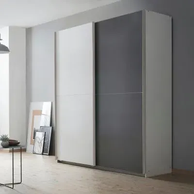 Saturn 175cm 2 Door Sliding Wardrobe with Extras - White