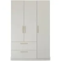 Skandi Quadra-Spin 3 Door Wardrobe with Drawers - Grey