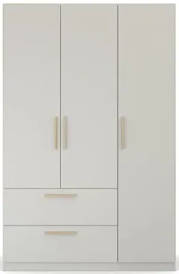 Skandi Quadra-Spin 3 Door Wardrobe with Drawers - Grey