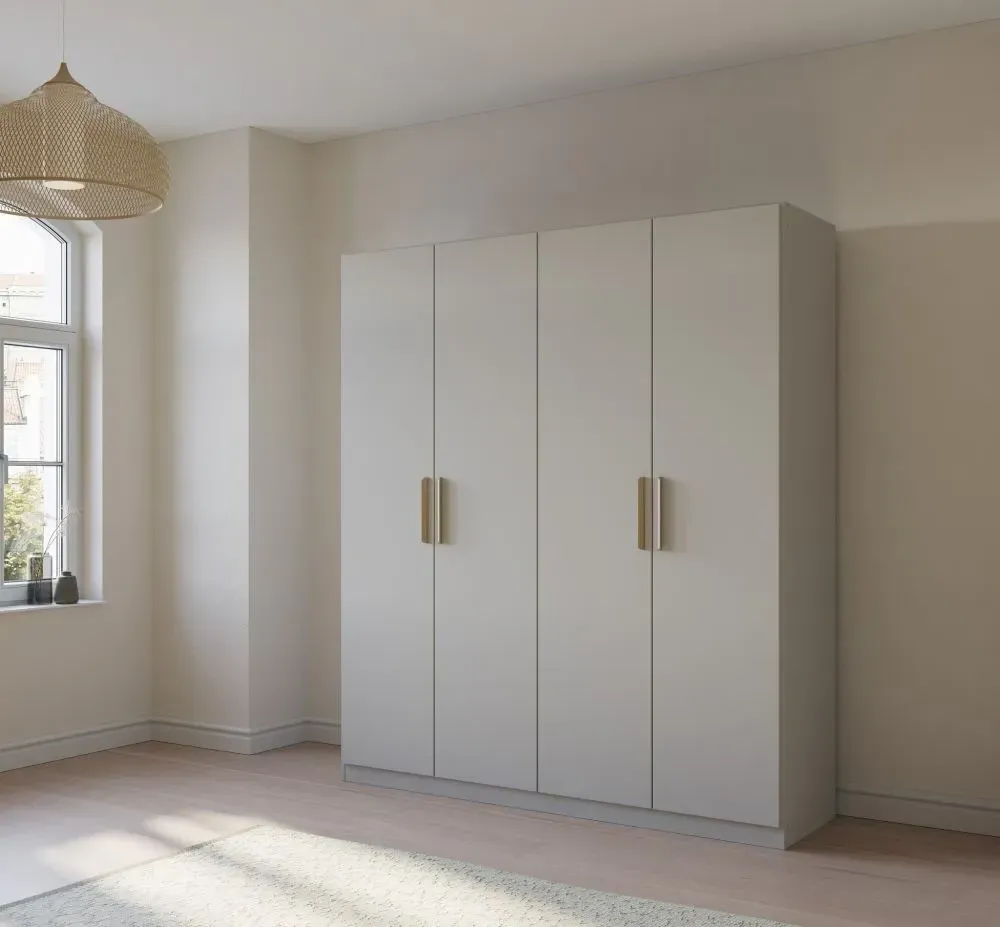Skandi Quadra-Spin 4 Door Wardrobe - Grey