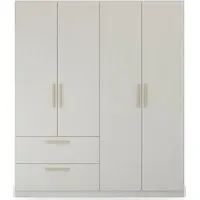 Skandi Quadra-Spin 4 Door Wardrobe with Drawers - Grey