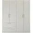 Skandi Quadra-Spin 4 Door Wardrobe with Drawers - Grey