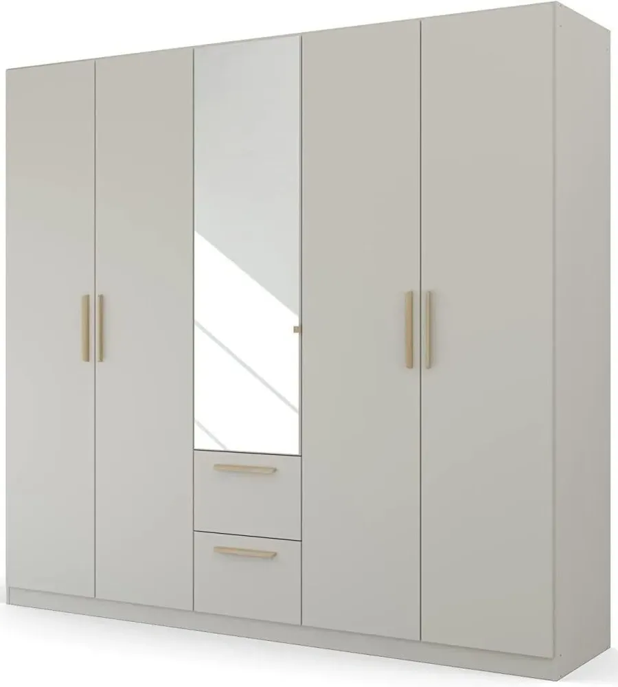 Skandi Quadra-Spin 5 Door Combi Wardrobe - Grey