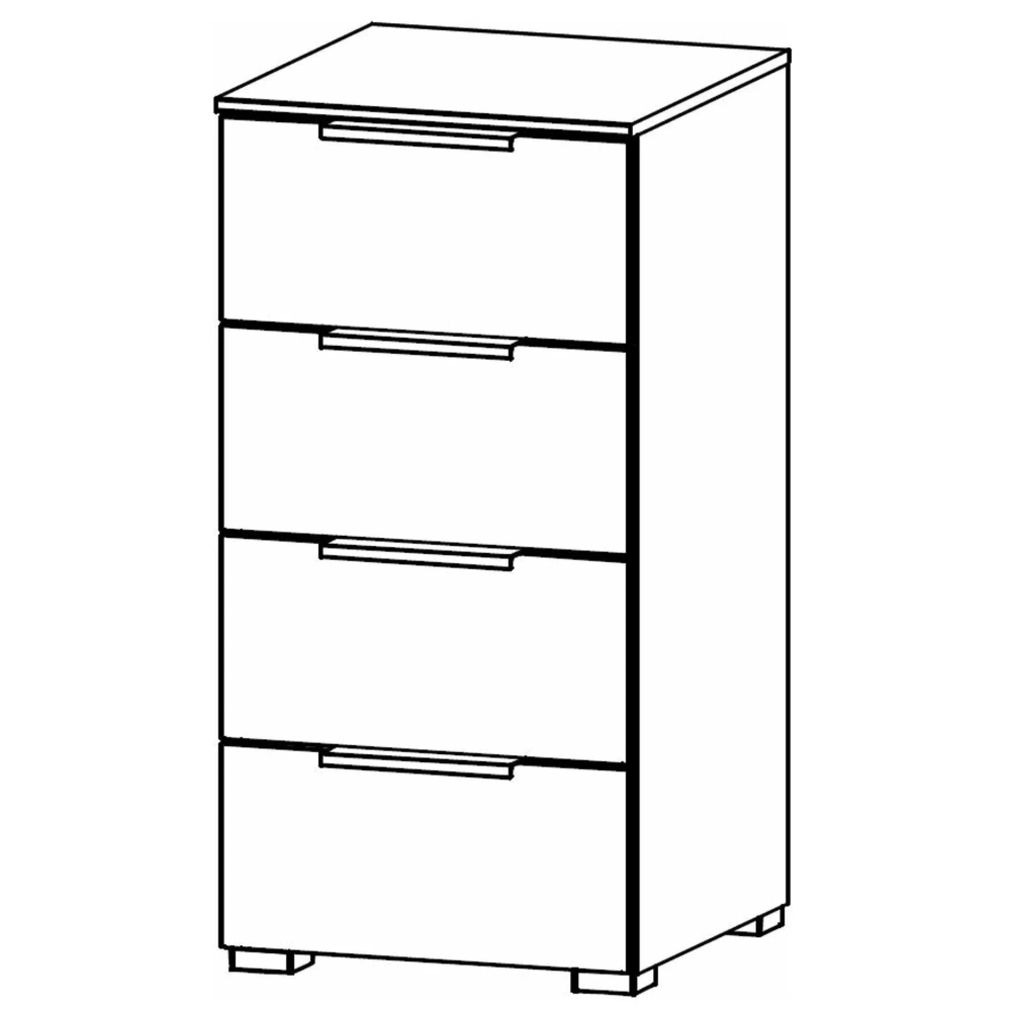 Skat Meridian Narrow 4 Drawer Chest - Graphite