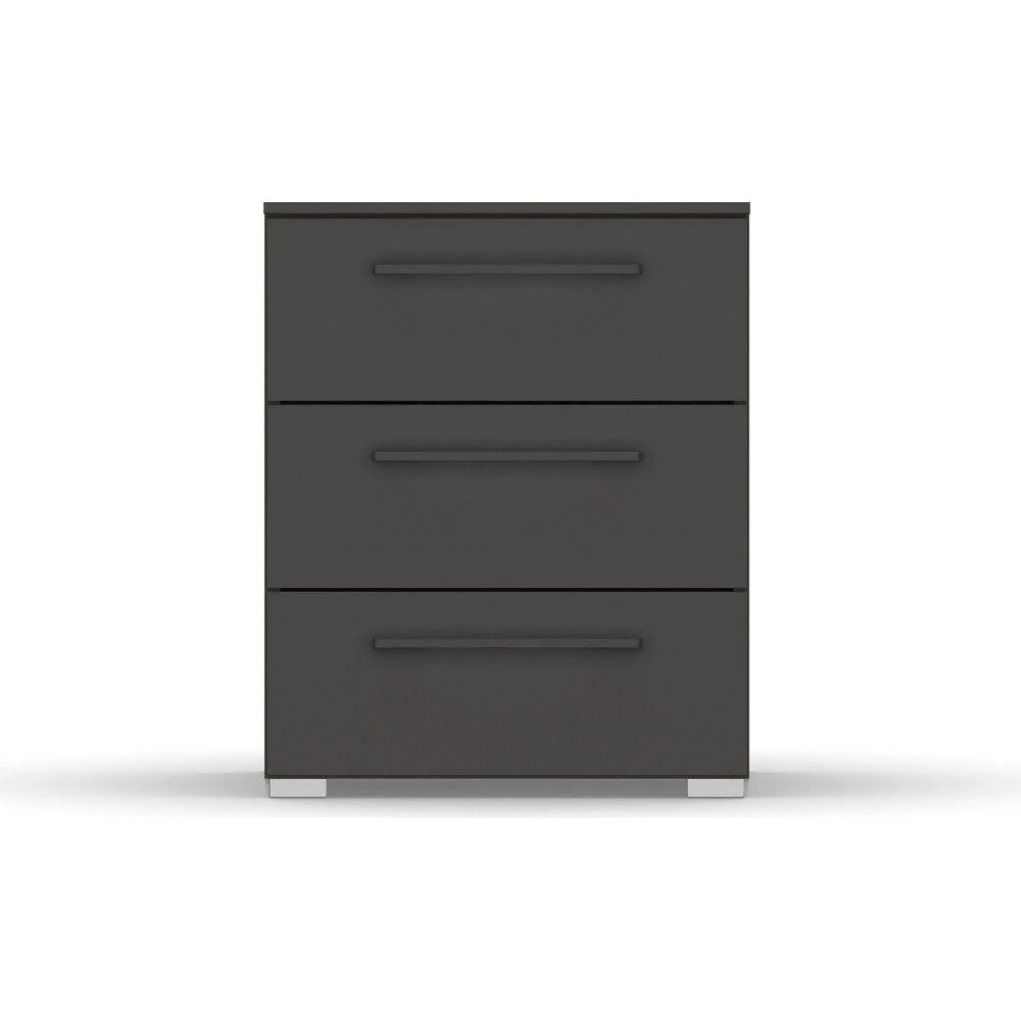 Skat Pure 3 Drawer Bedside Cabinet - Graphite