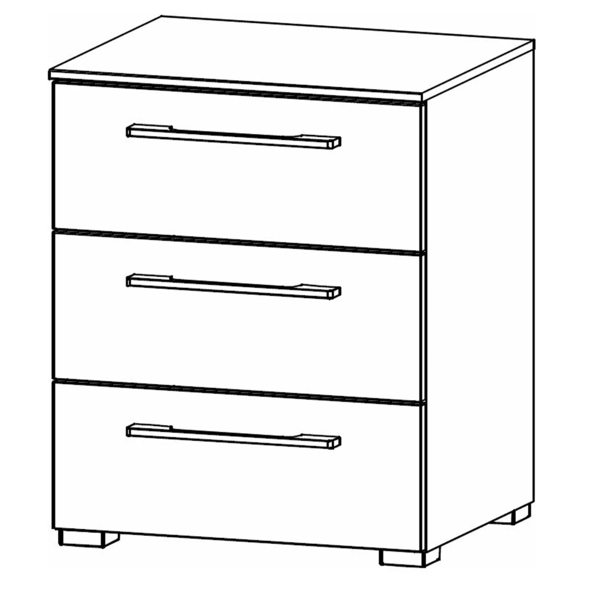 Skat Pure 3 Drawer Bedside Cabinet - Graphite