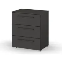 Skat Pure 3 Drawer Bedside Cabinet - Graphite