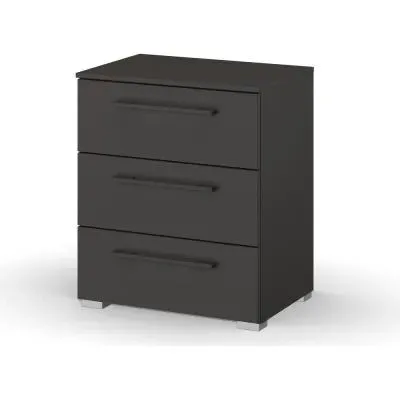 Skat Pure 3 Drawer Bedside Cabinet - Graphite