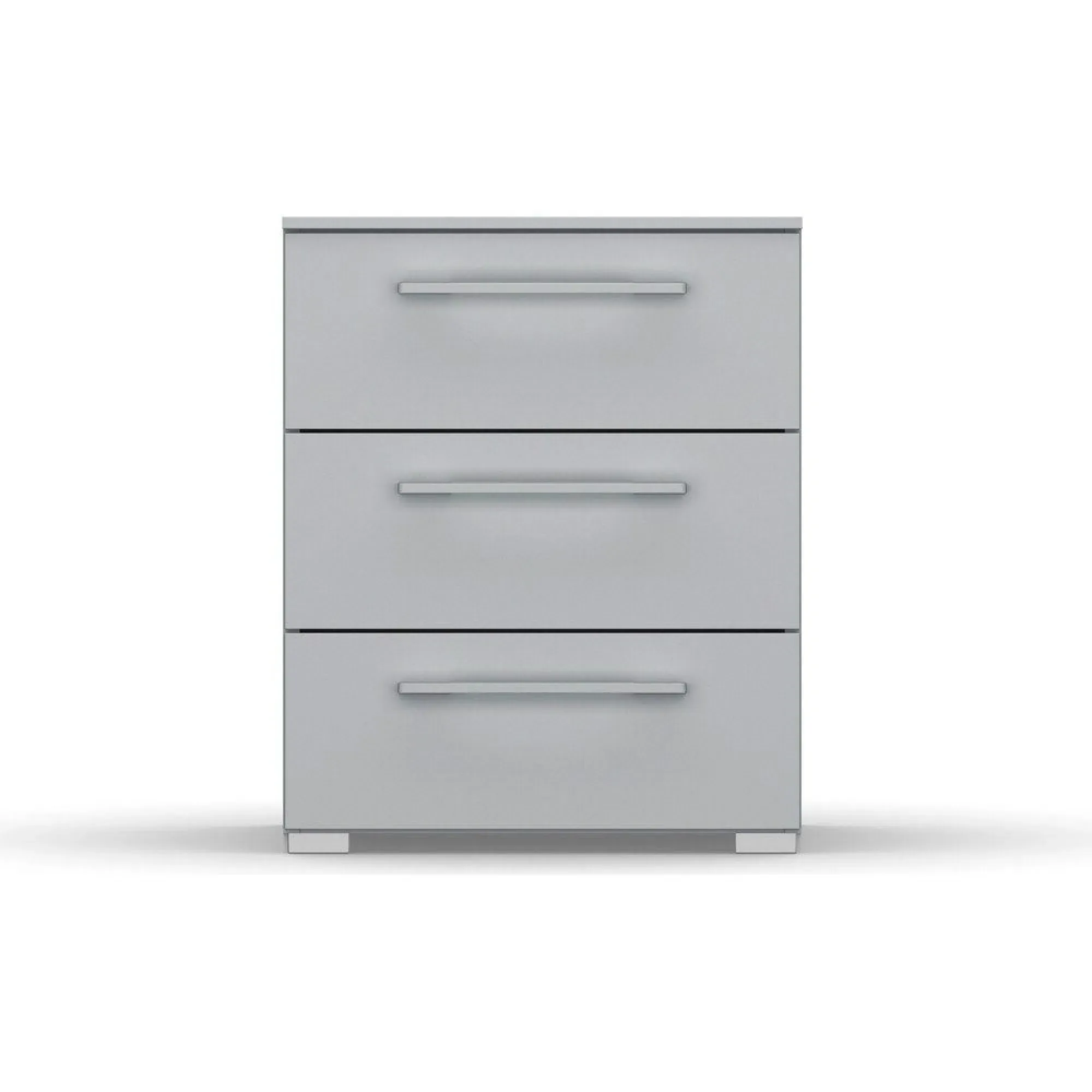 Skat Pure 3 Drawer Bedside Cabinet - Silk Grey