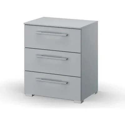 Skat Pure 3 Drawer Bedside Cabinet - Silk Grey