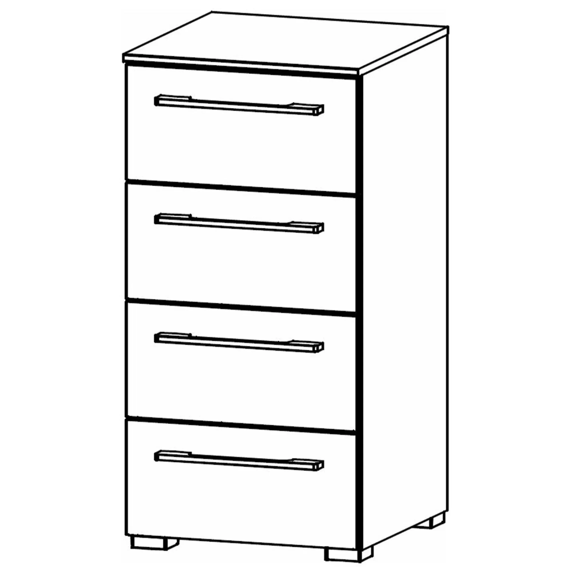 Skat Pure 4 Drawer Narrow Chest - Graphite