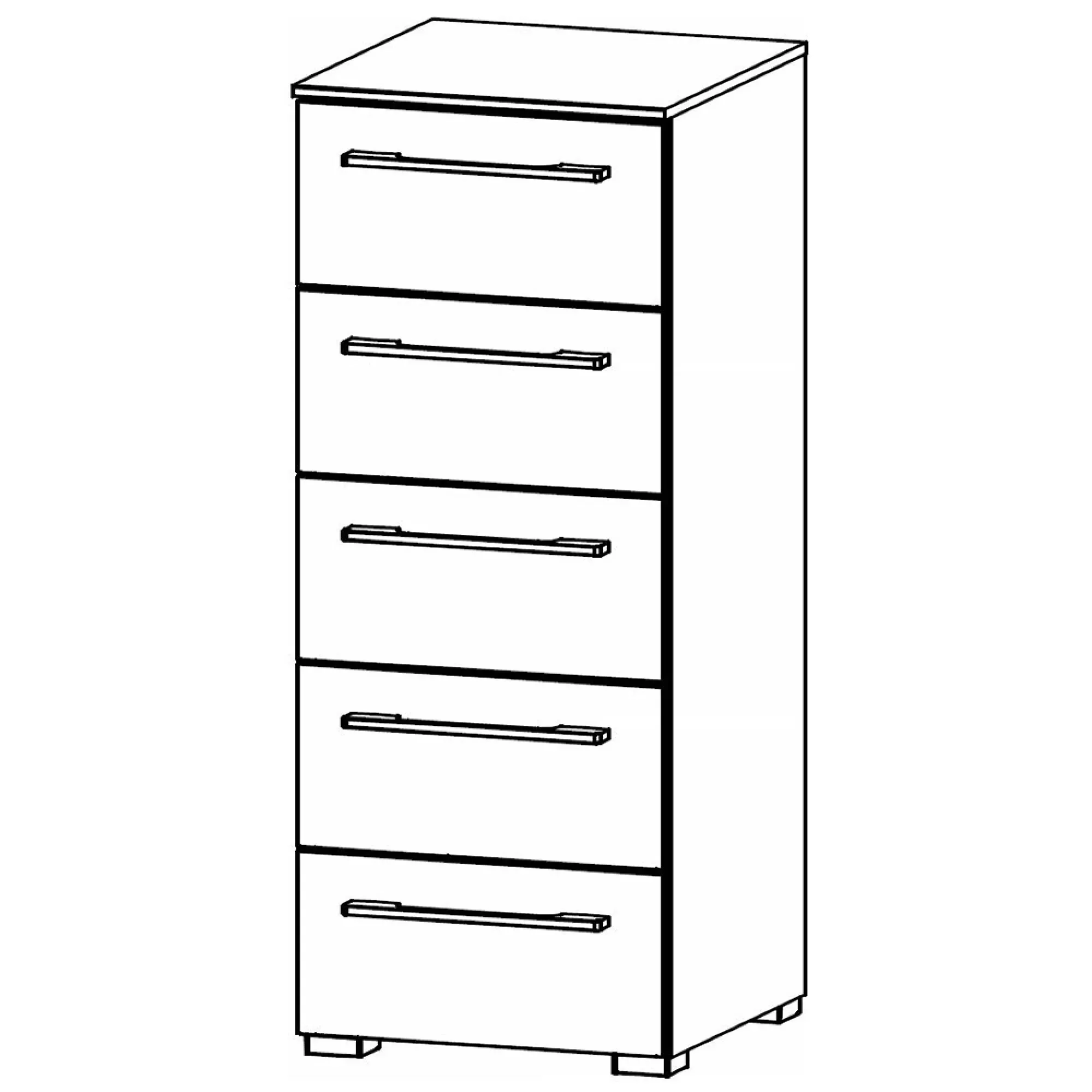 Skat Pure 5 Drawer Tall Chest - Silk Grey