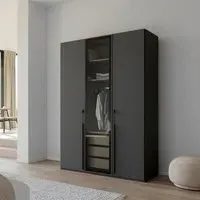 Skat Shine 3 Door Wardrobe - Graphite