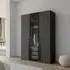 Skat Shine 3 Door Wardrobe - Graphite