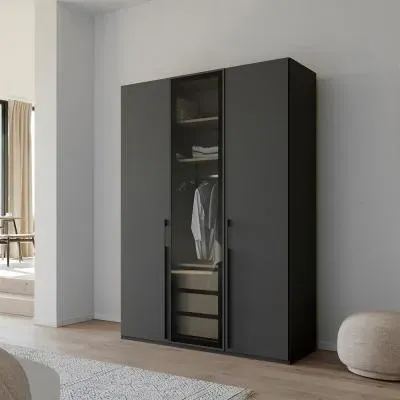 Skat Shine 3 Door Wardrobe - Graphite