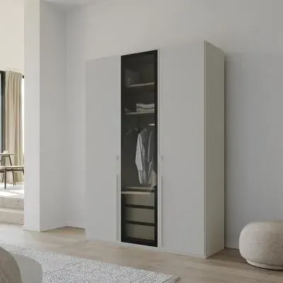 Skat Shine 3 Door Wardrobe - Silk Grey