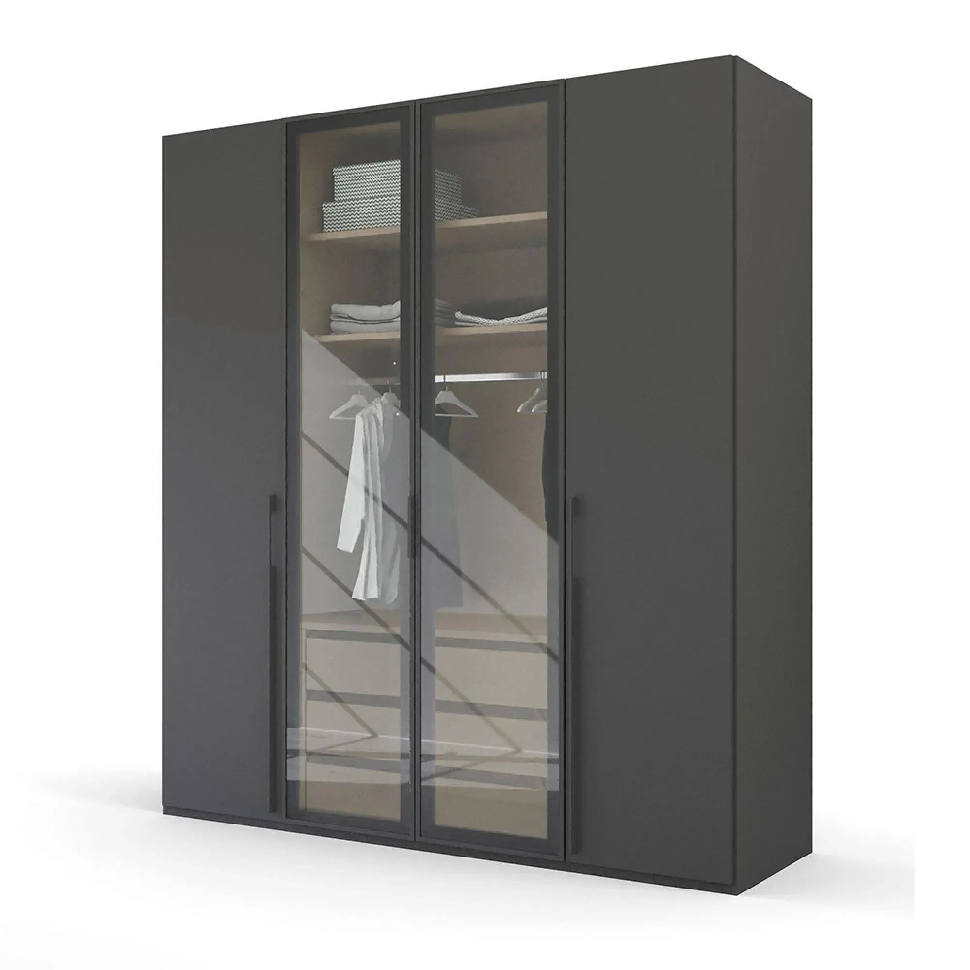 Skat Shine 4 Door Wardrobe - Graphite