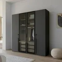 Skat Shine 4 Door Wardrobe - Graphite