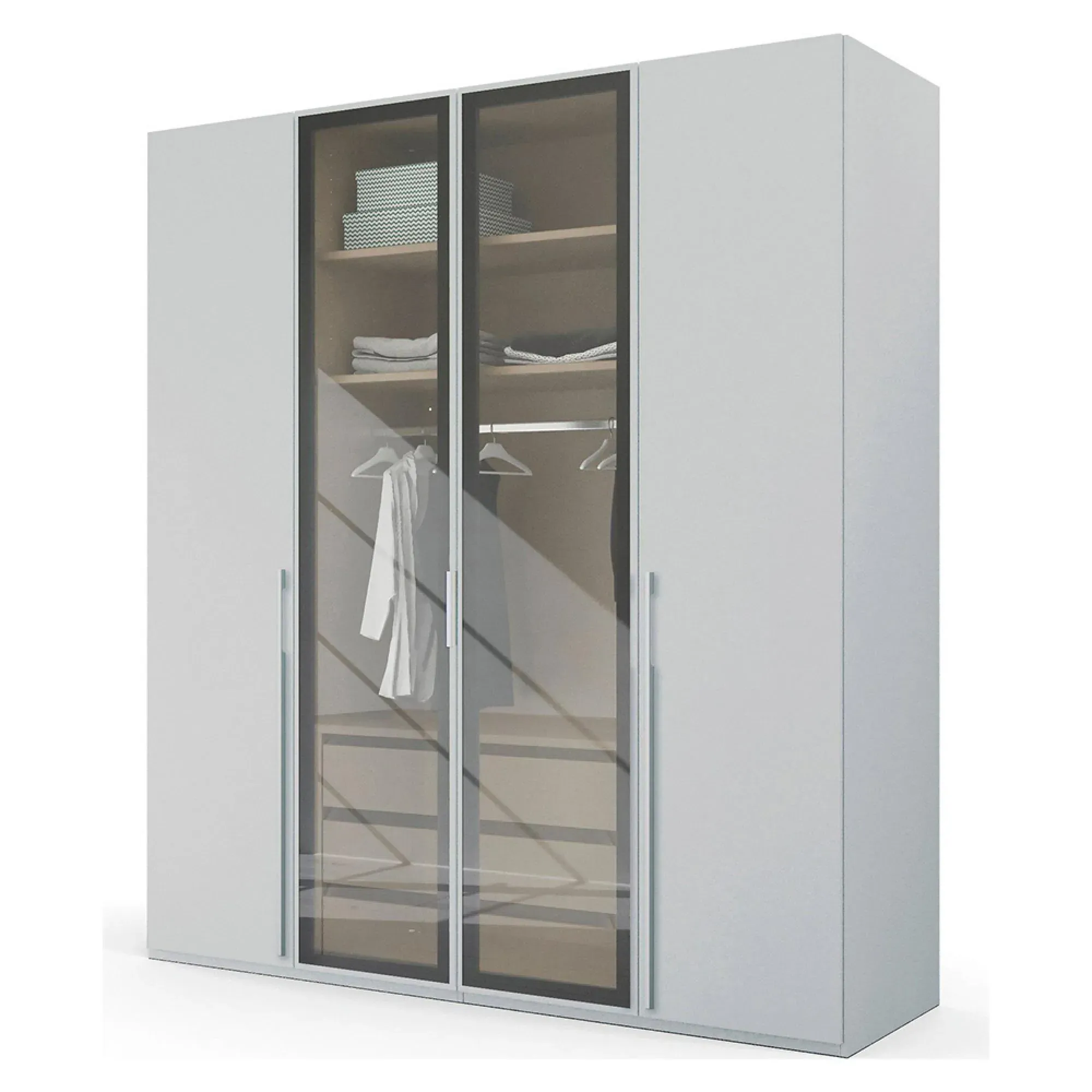Skat Shine 4 Door Wardrobe - Silk Grey