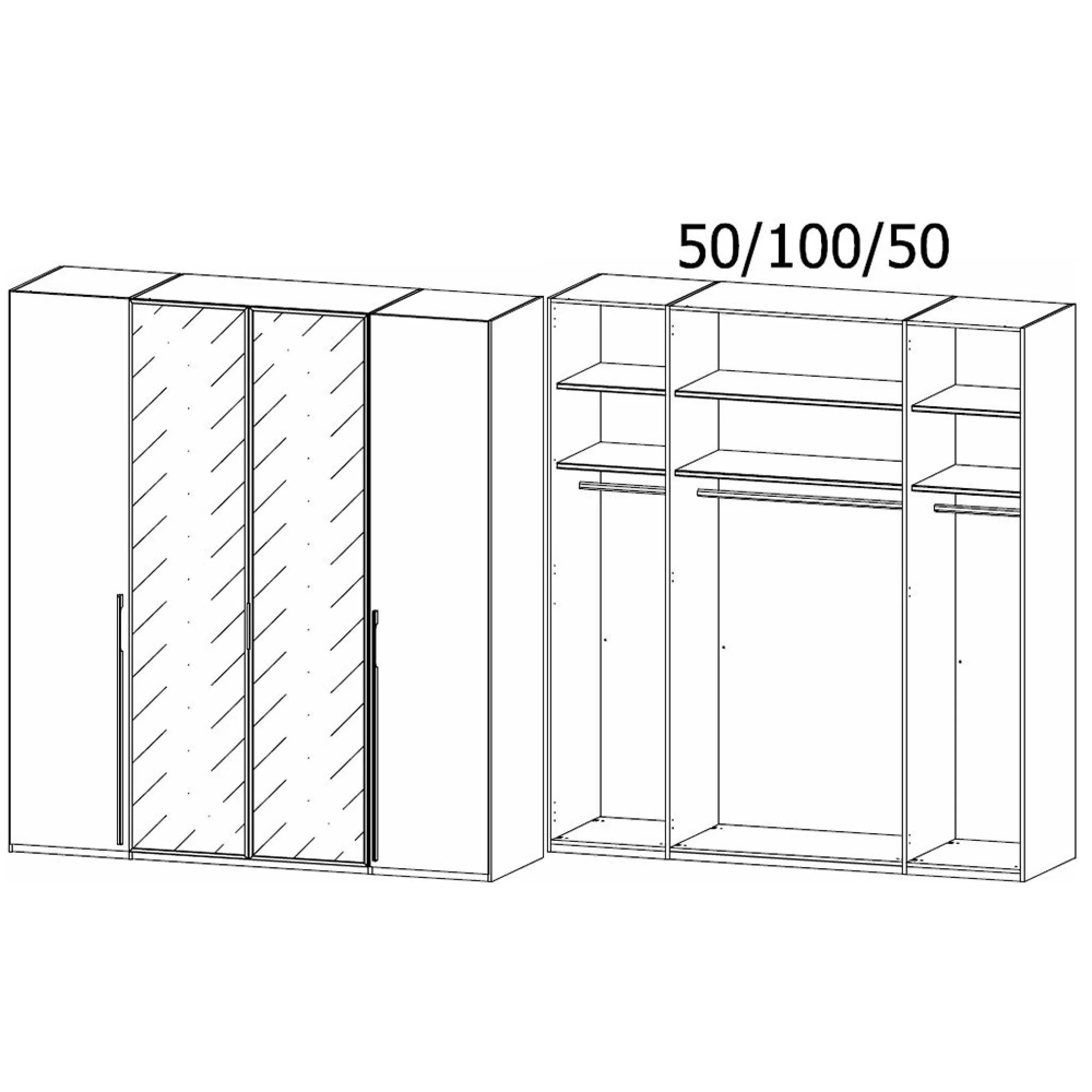 Skat Shine 4 Door Wardrobe - Silk Grey