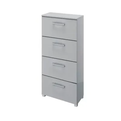 Skat Shine 4 Drawer Narrow Chest - Silk Grey