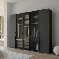 Skat Shine 5 Door Wardrobe - Graphite
