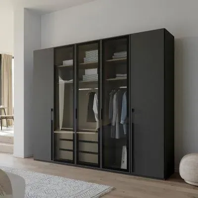 Skat Shine 5 Door Wardrobe - Graphite