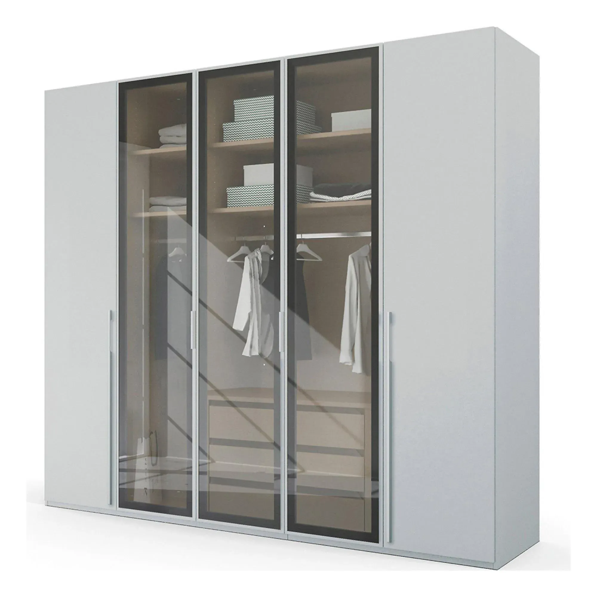 Skat Shine 5 Door Wardrobe - Silk Grey