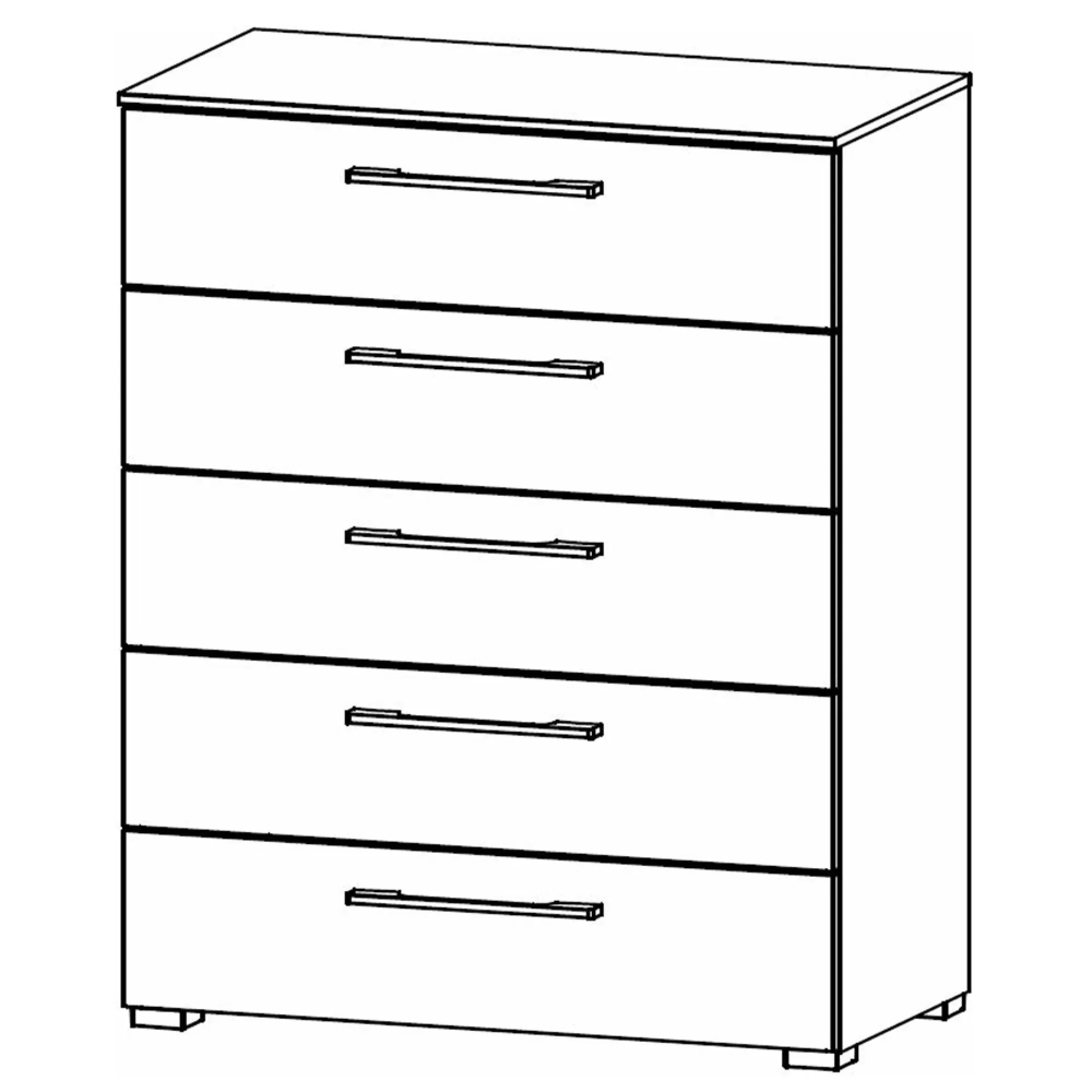 Skat Shine 5 Drawer Chest - Silk Grey