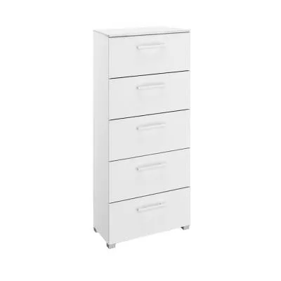 Skat Shine 5 Drawer Tall Chest - Alpine White image