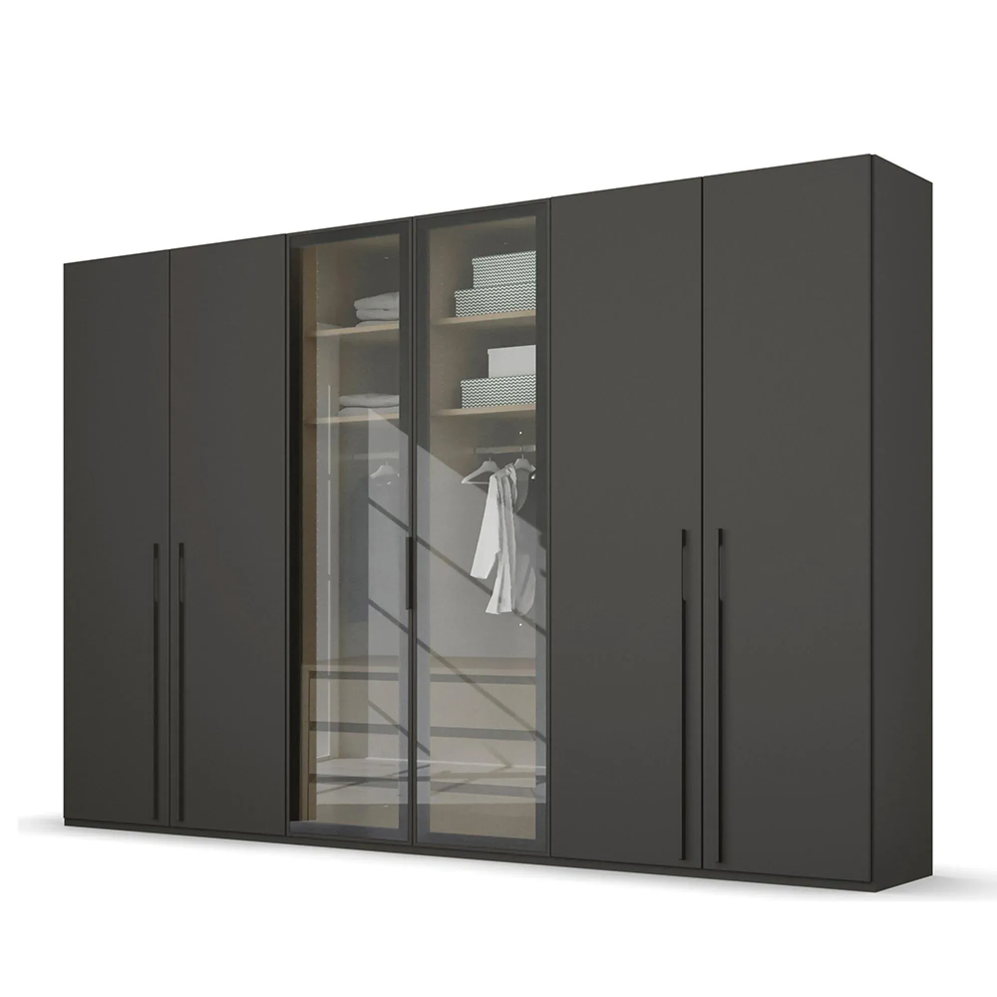 Skat Shine 6 Door Wardrobe - Graphite