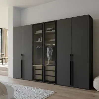 Skat Shine 6 Door Wardrobe - Graphite
