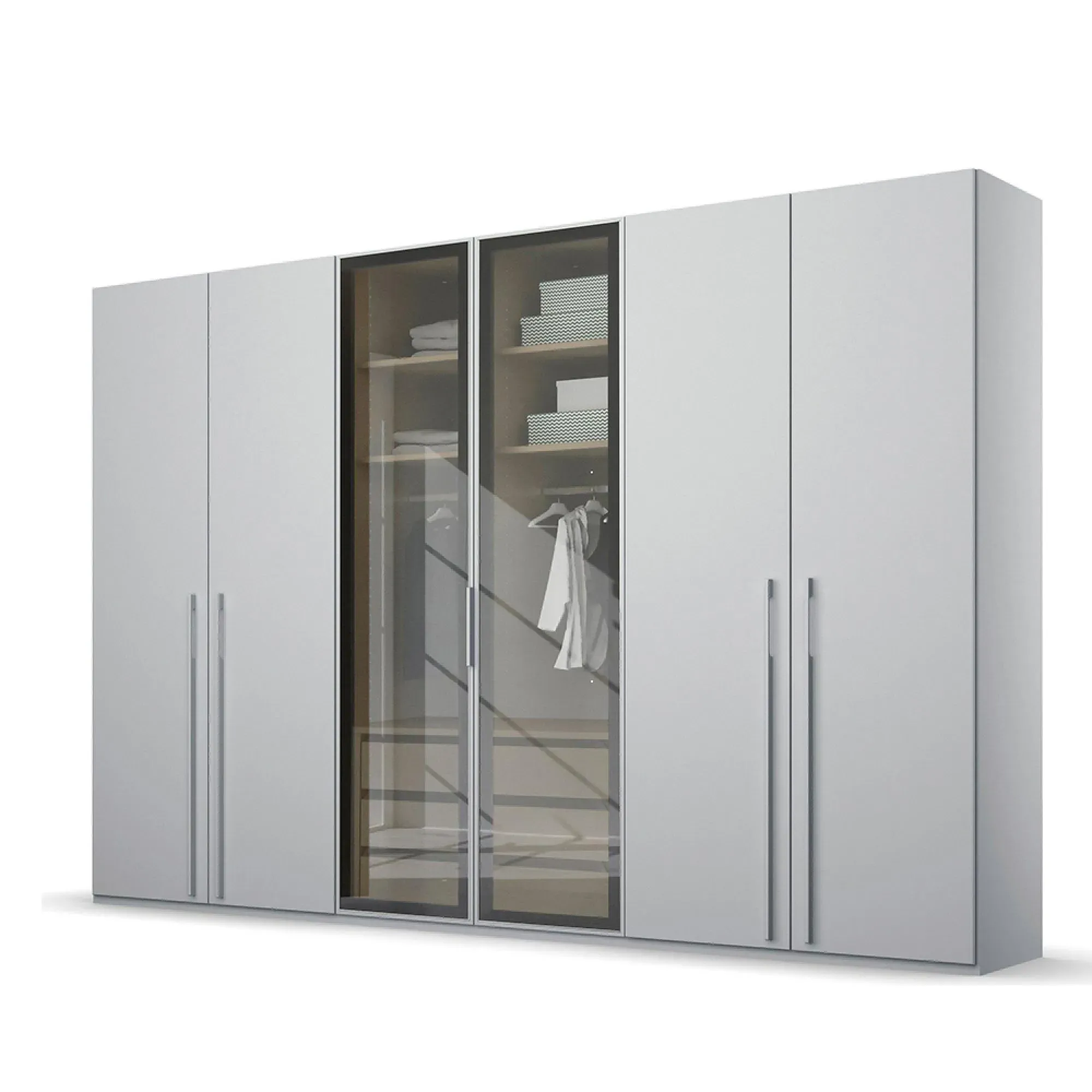 Skat Shine 6 Door Wardrobe - Silk Grey