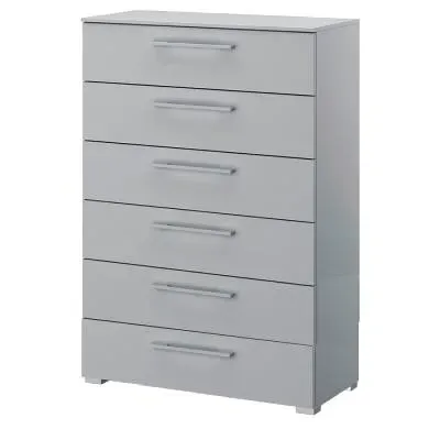 Skat Shine 6 Drawer Chest - Silk Grey