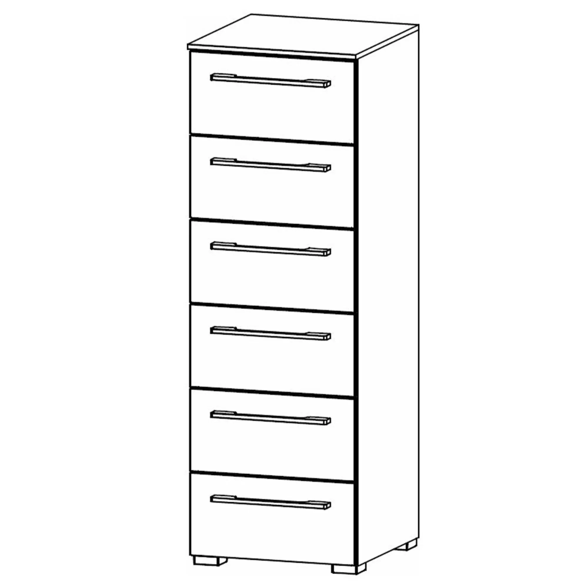 Skat Shine 6 Drawer Tall Chest - Graphite