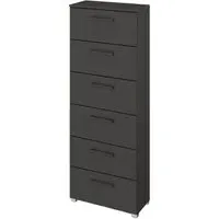 Skat Shine 6 Drawer Tall Chest - Graphite