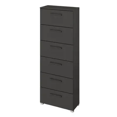 Skat Shine 6 Drawer Tall Chest - Graphite
