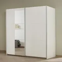 Slide 175cm 2 Door Sliding Wardrobe with Mirror - Alpine White