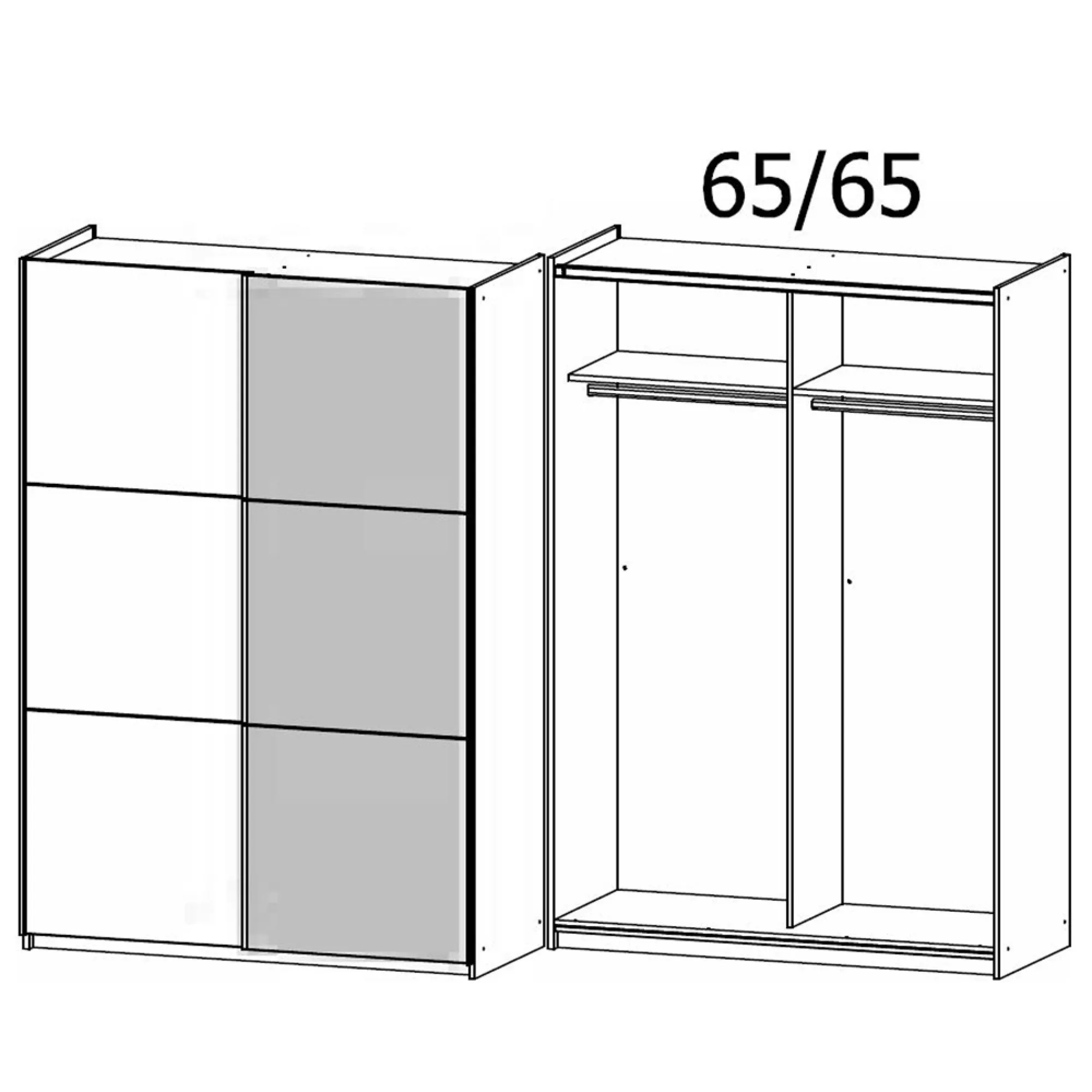 Slide 2 Door Sliding Wardrobe - Metallic Dark Grey