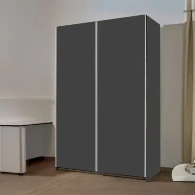 Slide 2 Door Sliding Wardrobe - Metallic Dark Grey