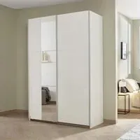 Slide 2 Door Sliding Wardrobe with Mirror - Alpine White
