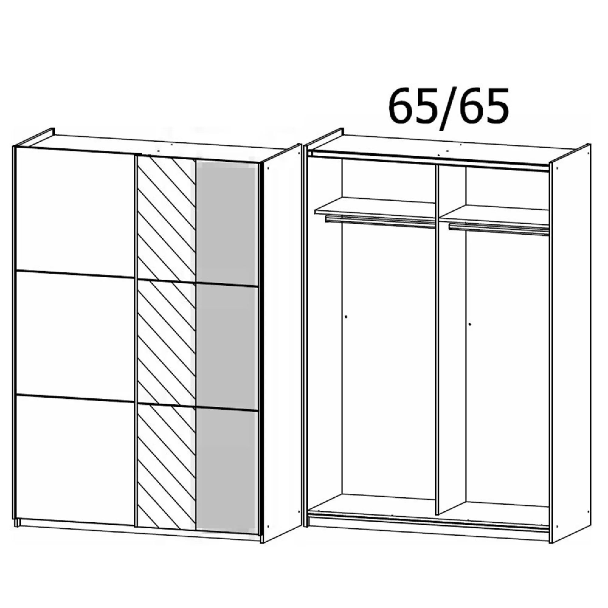 Slide 2 Door Sliding Wardrobe with Mirror - Dark Grey