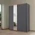 Slide 2 Door Sliding Wardrobe with Mirror - Dark Grey