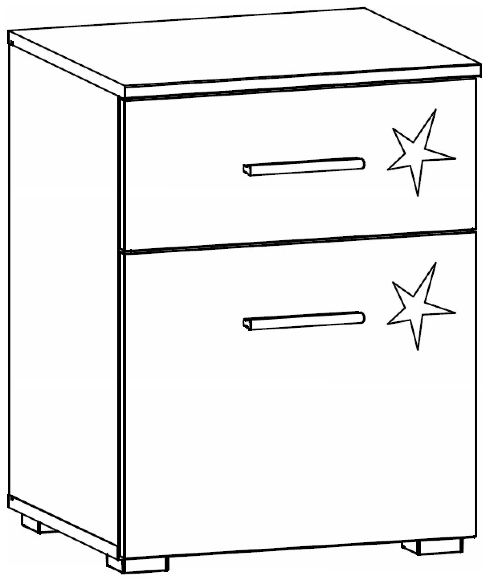 Stuttgart 2 Drawer Bedside Cabinet - White